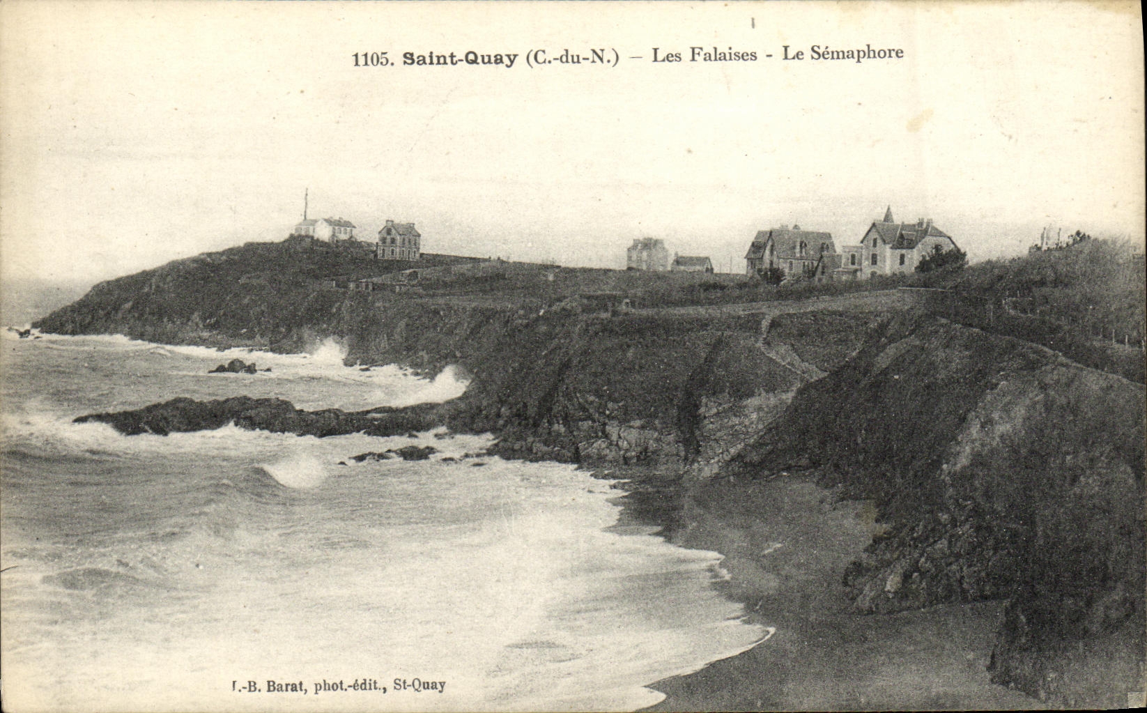 Saint-Quay (C.-du-N.) — Die Klippen — Le Sémaphore — f.-B. Barat, phot.-publ., St-Quay