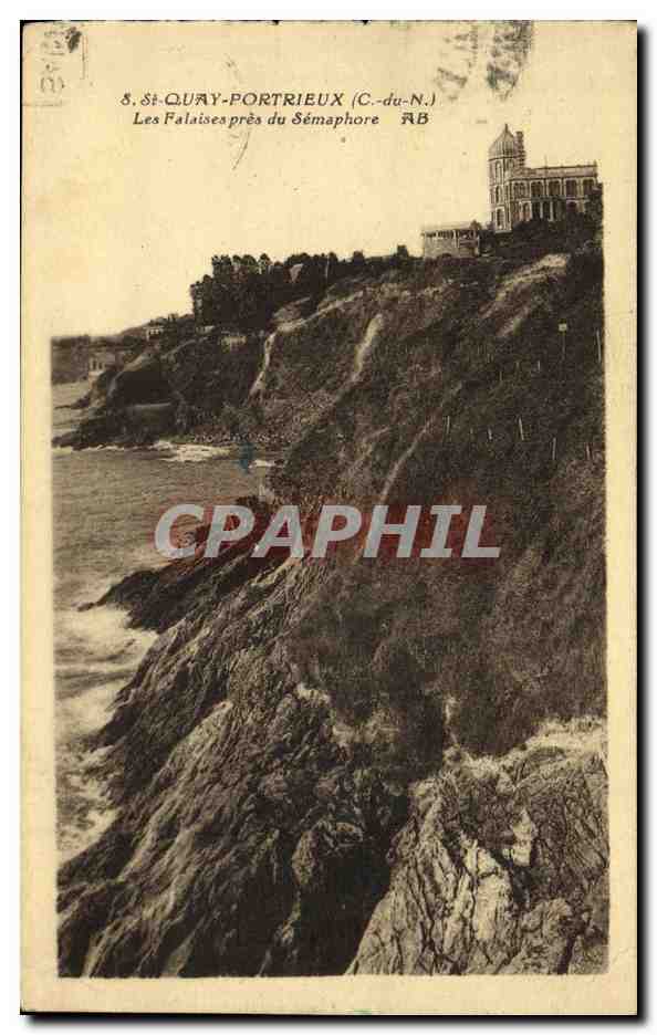Les Falaises près du Sémaphore — Saint-Quay-Portrieux (Côtes-du-Nord) — Phototypie A. Yannic Andras
