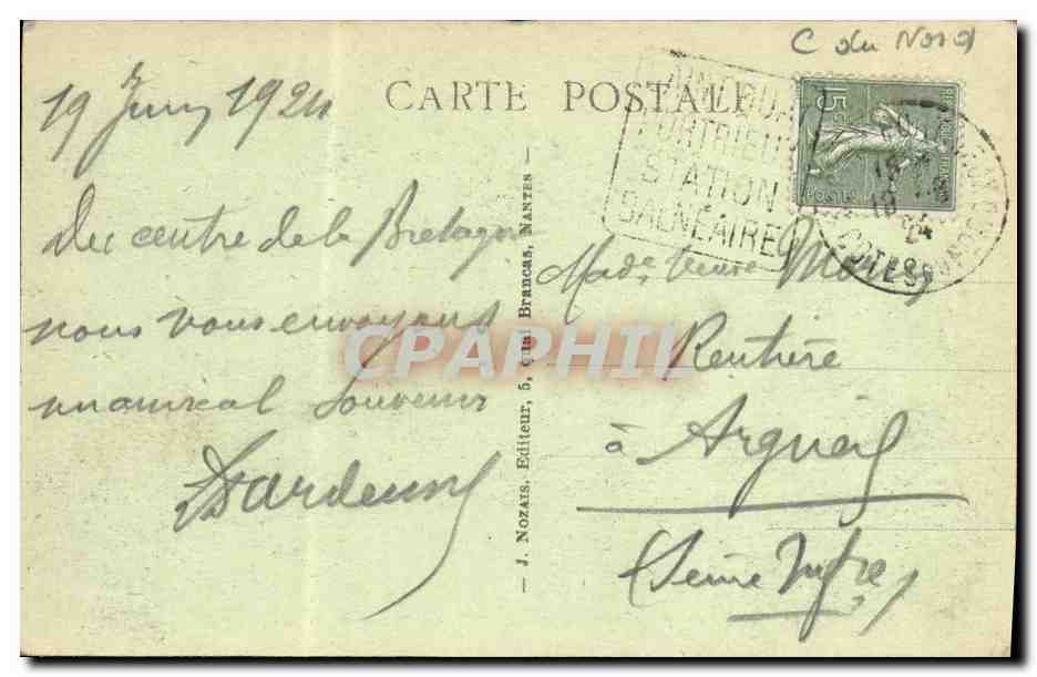 St-Quay-Portrieux - La Plage à l'heure du bain — J. Nozaïs, Éditeur, Nantes — Verso