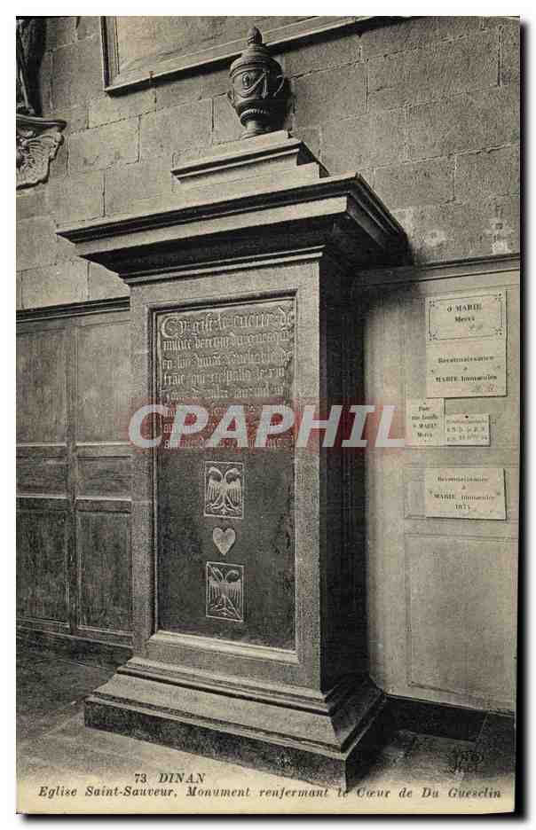 CPA Dinan Eglise Saint Sauveur Monument renfermant le coeur de Du Guesclin