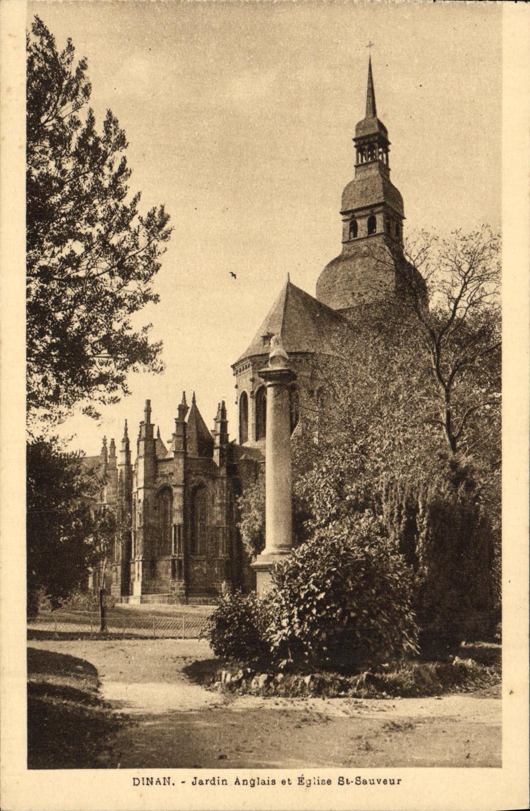 Dinan - Jardin Anglais et Église St-Sauveur — Série I N° 11, Édition M. PAMBRUN, Dinan