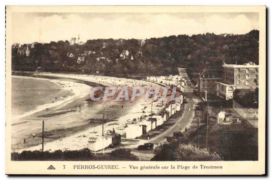 Perros-Guirec — Vue générale sur la Plage de Trestraou — CPAPHIL n°7