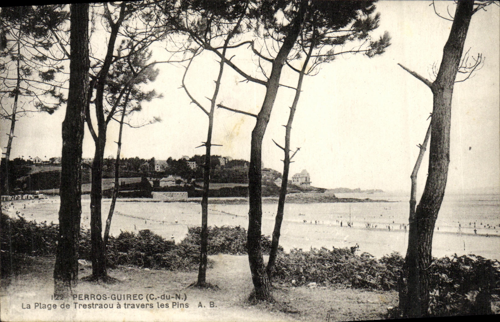 Trestraou Strand durch die Tannen — Perros-Guirec (C.-du-N.) — A. B. — n°122