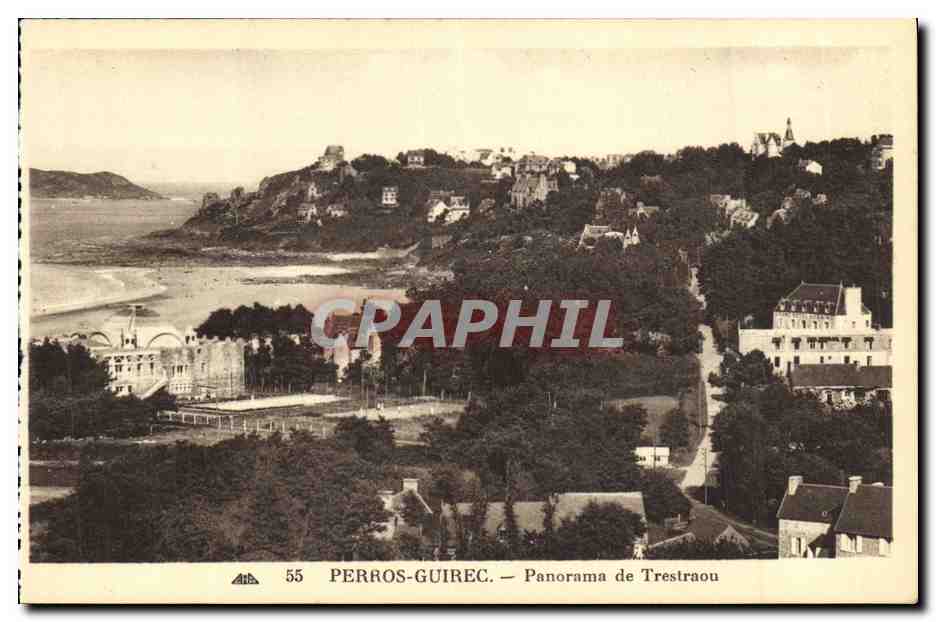 Perros-Guirec — Panorama de Trestraou — CPAPHIL n°55