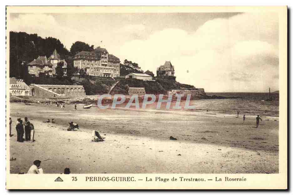 Perros-Guirec — La Plage de Trestraou — La Roseraie — n°75