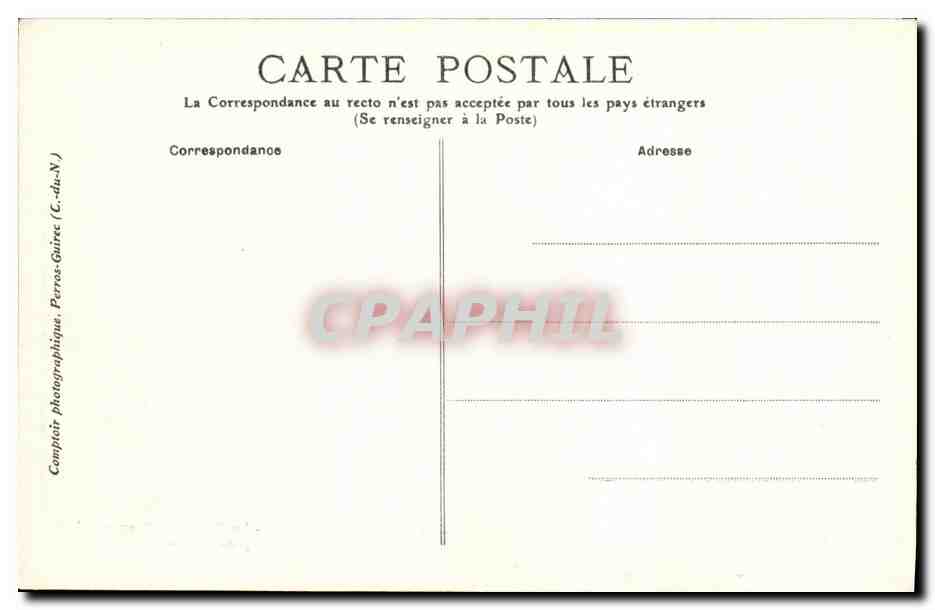 Ploumanac'h - Le Phare de Ploumanac'h — un Jour de gros temps — éditeur Perros-Guirec, n° 2054 — Reverso
