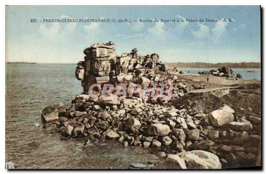 Perros-Guirec-P loumanach (C.-du-N.) — Rocher du Squevel à la Pointe du Diable — A. B.