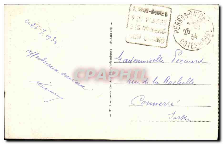 Perros-Guirec - Les Roches de la Pointe du Château — LL — n°103 — Verso