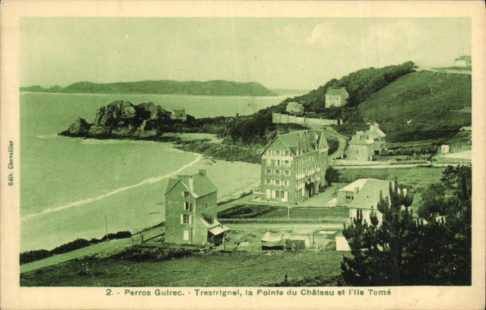 Perros Gulrec - Trestignel, la Pointe du Château et l'Île Tomé — Édit. Chevallier, n°2
