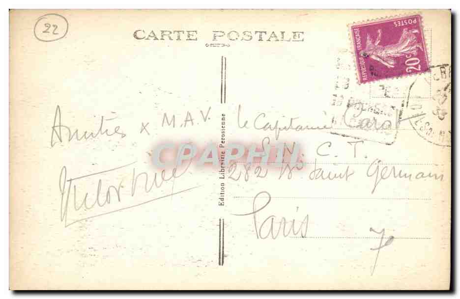 Perros-Guirec (C.-du-N.) — Grotte de Restrignel — Édition Librairie Péroisienne — Verso
