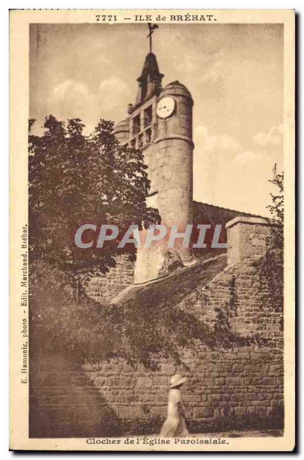 CPA Ile de Brehat Clocher de l Eglise Paroissiale