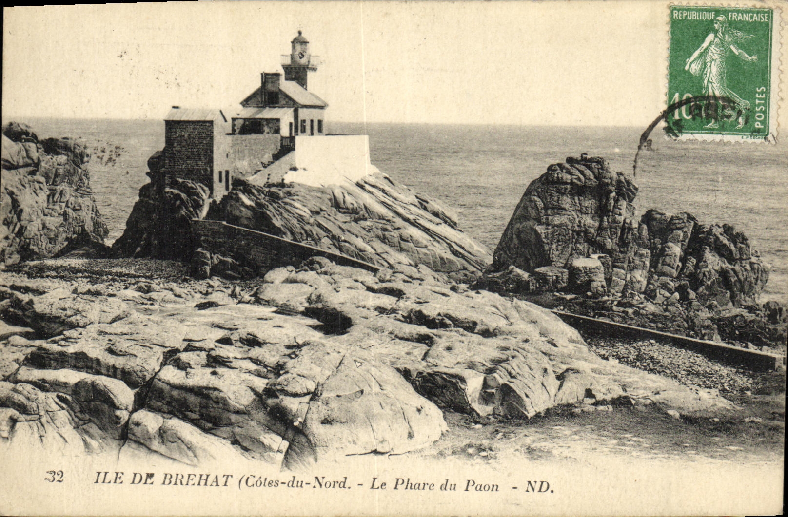 CPA Ile de Brehat Le Phare du Paon
