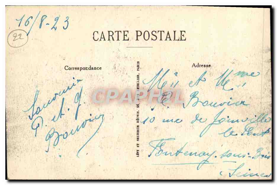 CPA Ile de Brehat Le Phare du Paon — Verso