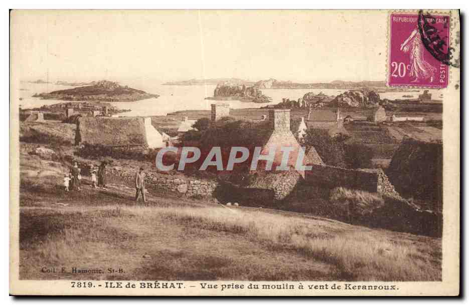 CPA Ile de Brehat Vue Prise du Moulin a Vent de Keranroux