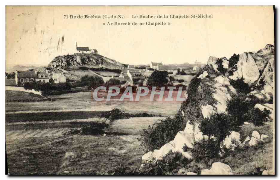 CPA Ile de Brehat Le Rocher de la Chapelle St Michel Ar Rorch de ar chapelle