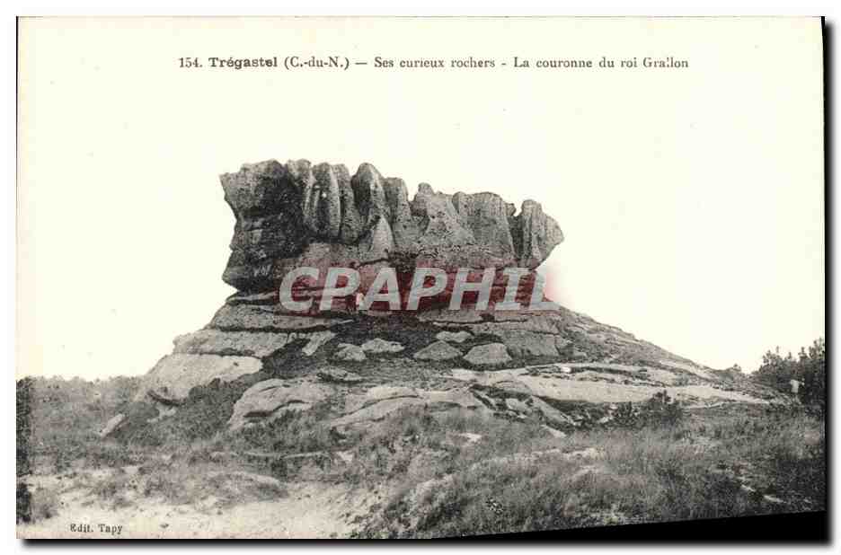 Trégastel (C.-du-N.) — Ses curieux rochers — La couronne du roi Graillon — Edit. Tapy