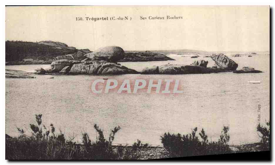 CPA Tregastel Ses Curieux Rochers