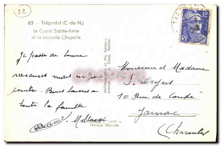 Le Costel Sainte-Anne et la nouvelle Chapelle — Trégostel (C.-du-N.) — Éditions Gaby — Reverso