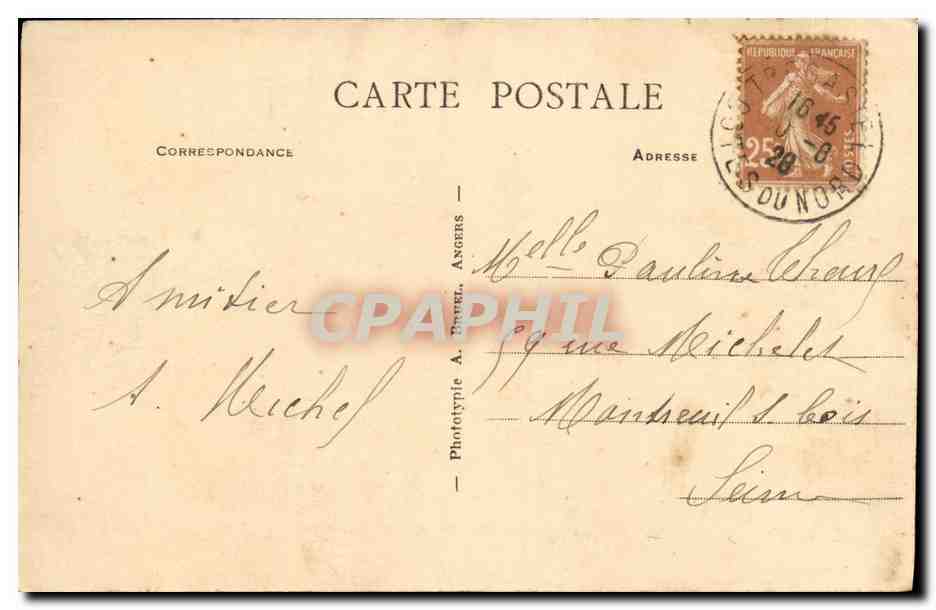 Trégastel (C.-du-N.) — Le Tirebouchon, rocher monumental près de la Grève-Blanche — Phototypie A. Bruel, Angers, n°347 — Reverso