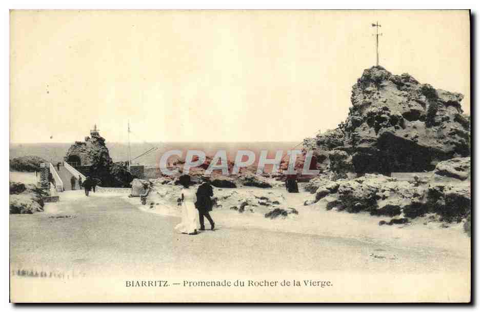CPA Biarritz Promenade du Rocher de la Vierge