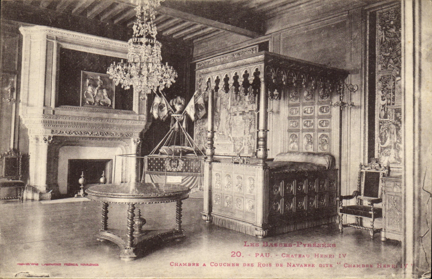 CPA Pau Chateau Henri IV Chambre a coucher des rois de Navarre dite Chambre Henri IV