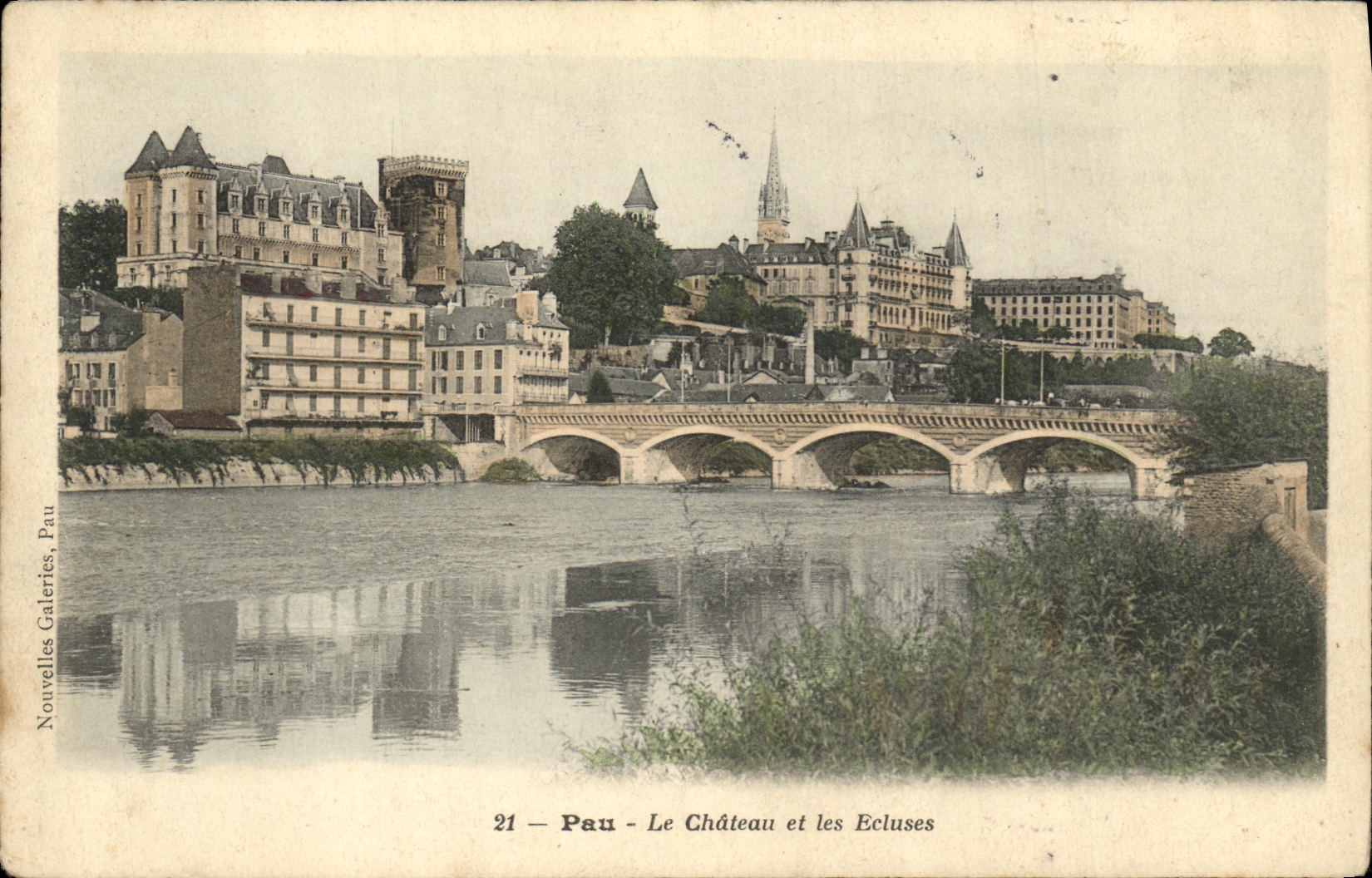 Pau — Le Château et les Écluses — Nouvelles Galeries, Pau, n°21 - Anverso