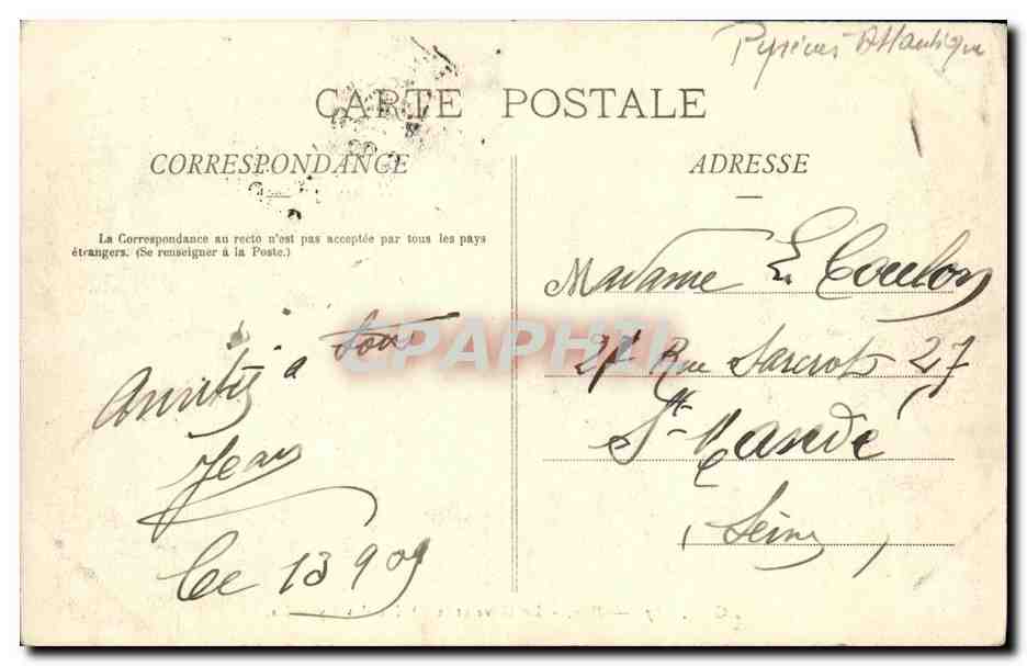 CPA Pau Le Gave et la Chaine des Pyrenees — Verso