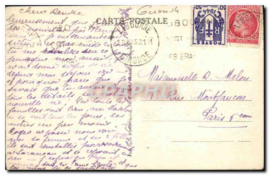 CPA Libourne Quai Souchet et Confluent de ISte — Rückseite