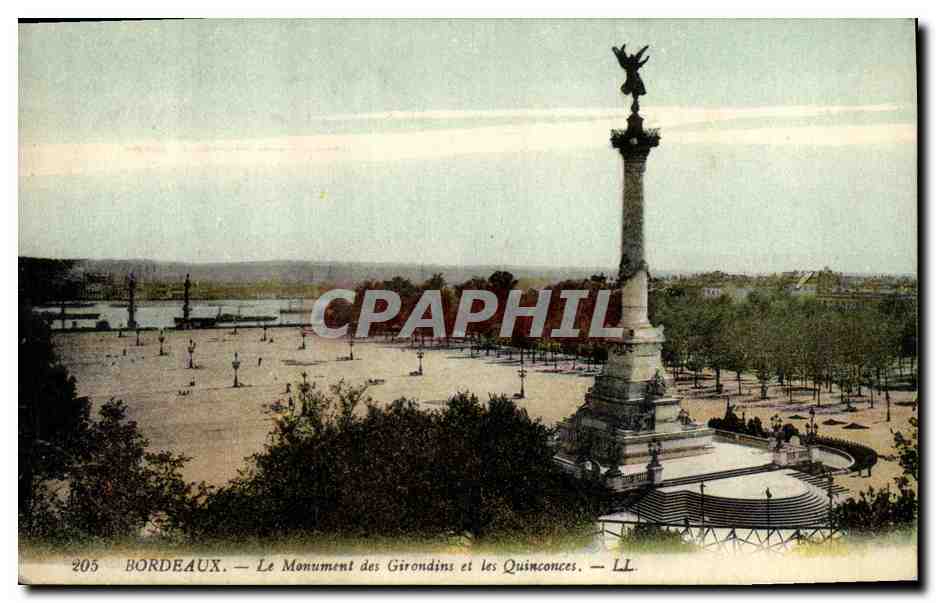 Bordeaux — Le Monument des Girondins et les Quinconces — LL, n°205