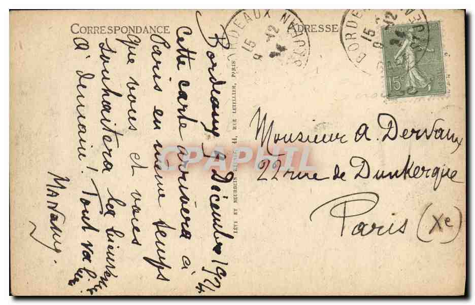 Bordeaux - Le Grand Théâtre. La Colonnade. - SELECTA - n°10 — Verso