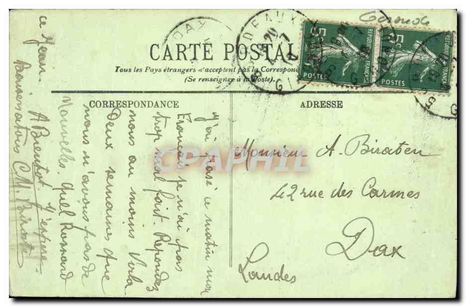 CPA Bordeaux Le Cathedrale — Rückseite