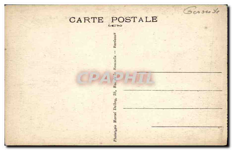 CPA Bordeaux Fontaine des Trois Graces Automobile — Verso