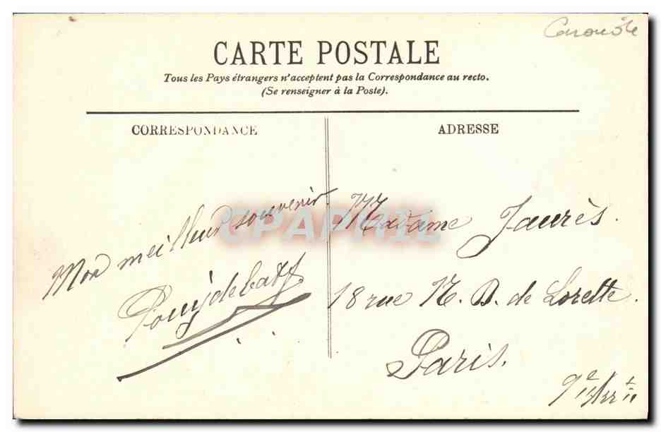 CPA Bordeaux Les Quinconces et le Monument des Girondins — Verso