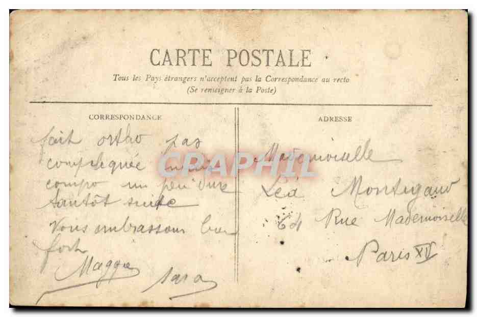 CPA Bordeaux Le Grand Theatre la colonnade et le theatre — Verso
