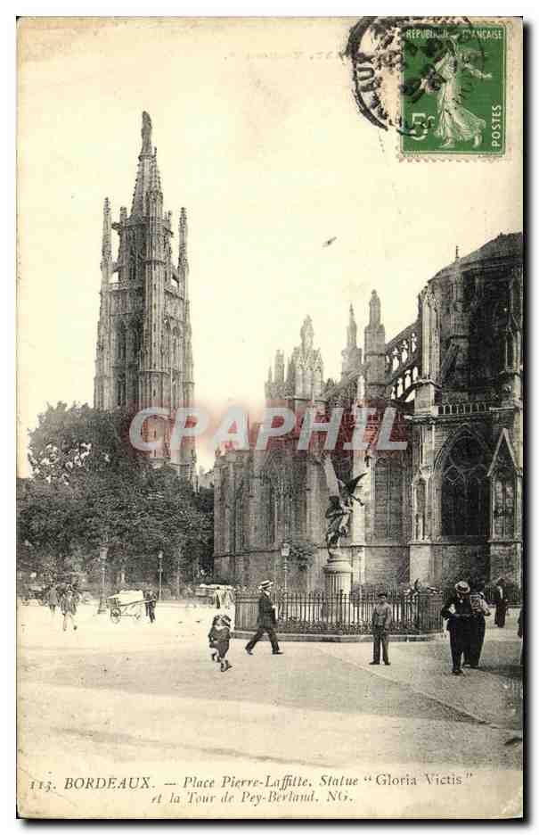 CPA Bordeaux Place Pierre Laffille Statue Gloria Victis