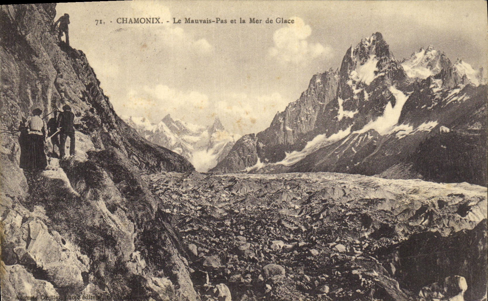 CPA Chamonix Le Mauvais Pas et la Mer de Glace