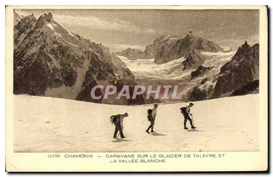 Chamonix — Caravane sur le glacier de Taléfre et la vallée blanche — Imp. Braun, n°12155