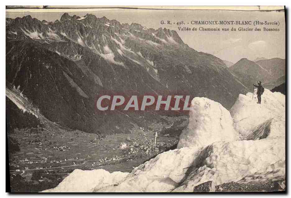 CPA Chamonix Mont Blanc Vallee de Chamonix vue du glacier des Bossons