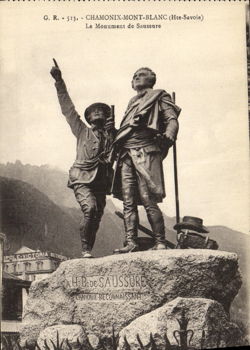 CPA Chamonix Mont Blanc Le Monument de Saussure Alpinisme