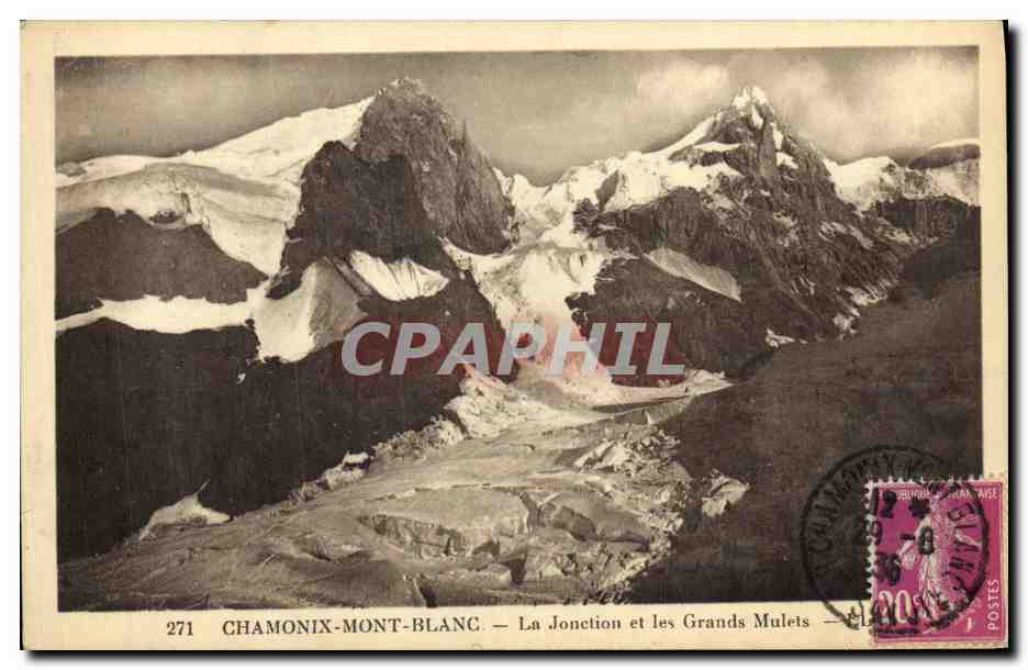 CPA Chamonix Mont Blanc La Jonction et les Grands Mulets