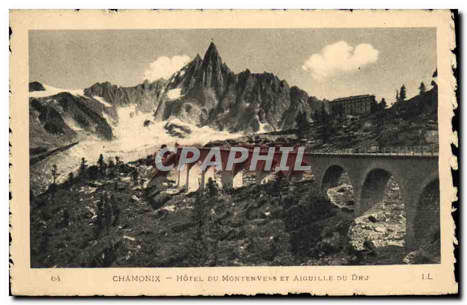 CPA Chamonix Hotel Du Montenvers Et Aiguille Du Dru