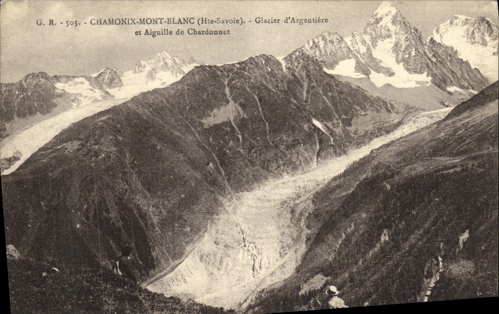 CPA Chamonix Mont Blanc Glacier d Argentiere et aiguille de Chardonnet