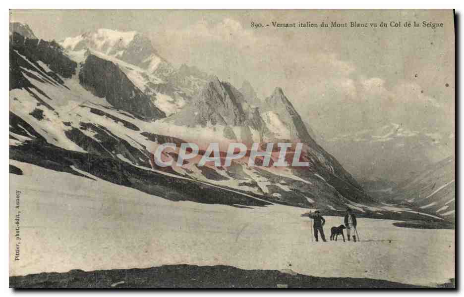 CPA Versant italien du Mont Blanc vu du Col de la Seigne