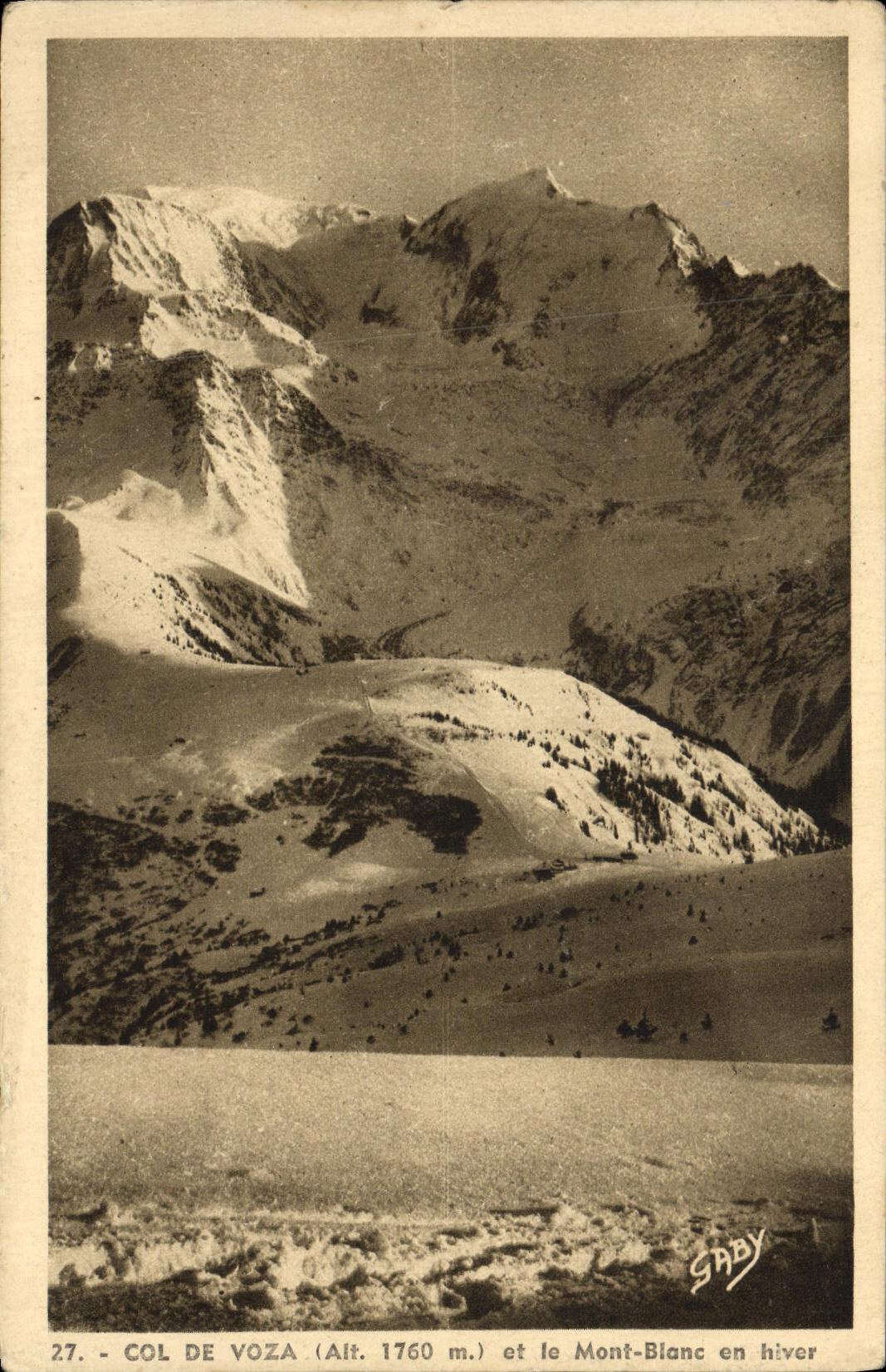 CPA Col de voza et le Mont Blanc en hiver