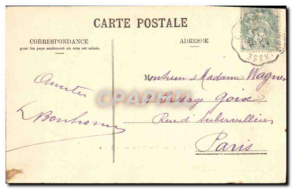 CPA Le Mont Blanc vu du Jardin — Verso