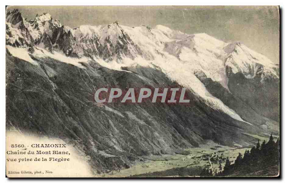 CPA Chamonix Chaine du Mont Blanc Vue prise de la Flegere