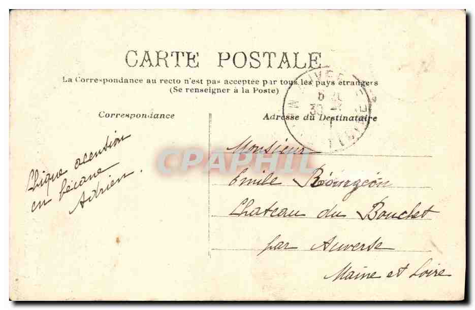 Vintage Postcard Chamonix Aiguille du Midi la Cascade du Dard — Back