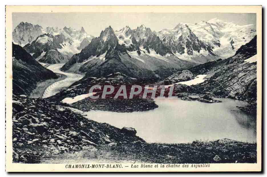 Chamonix-Mont-Blanc — Lac Blanc et la chaîne des Aiguilles — G. Tairraz, Chamonix-Mont-Blanc