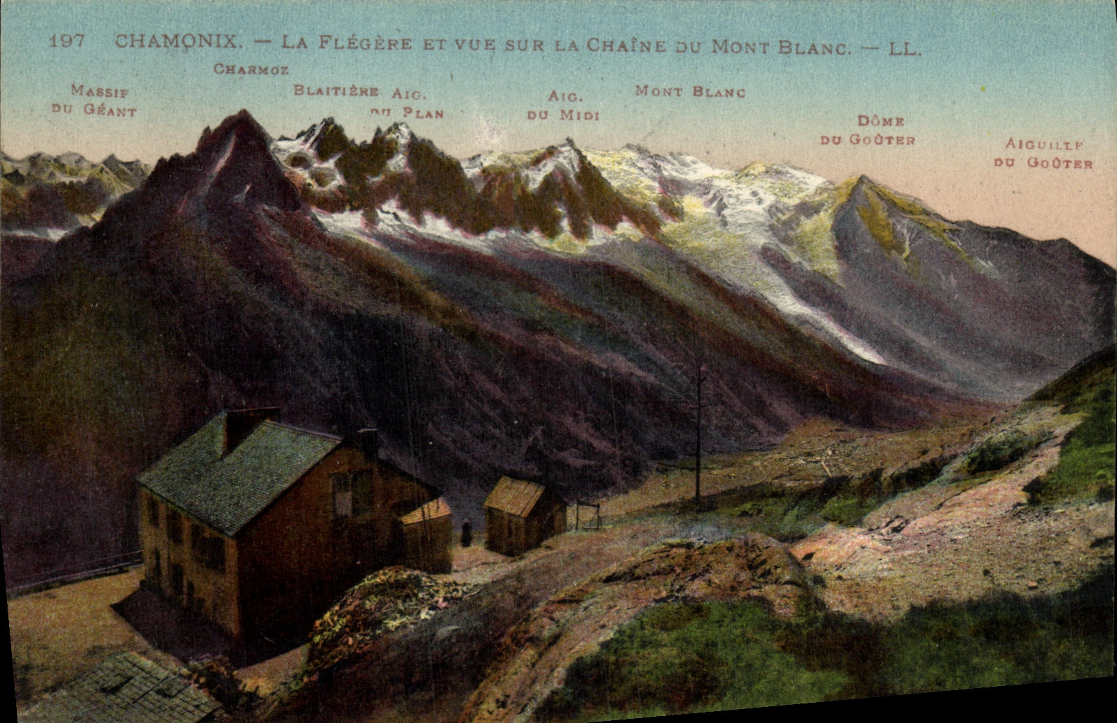 Chamonix — La Flégère et vue sur la Chaîne du Mont Blanc — LL. — 1907