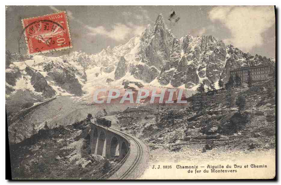Chamonix — Aiguille du Dru et Chemin de fer du Montenvers — J.J. 8826